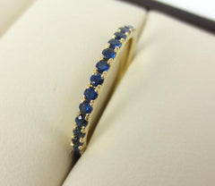 1.7mm Pave Blue Sapphire 18k Yellow Gold Eternity Band