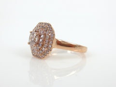 PINK Diamond Triple Halo Engagement Ring - 1.14 carats T.W