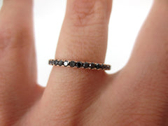 Black Diamond Eternity Band set - 18K White Gold & Black Rhodium