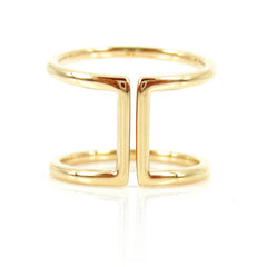 Micro pavé Diamond Double Row dome Band Ring - 18K  Yellow Gold