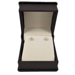 14K Yellow Gold Round-Cut Solitaire Diamond Stud Earrings - 0.22 ctw