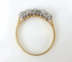 Victorian Five Stone Old Mine Cut Diamond Ring - 0.75cts T.W