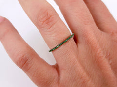 Micro Pavé Tsavorite Garnet Eternity Band-  18K White Gold