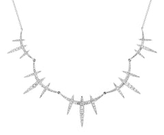 18K White Gold Natural Diamond Necklace