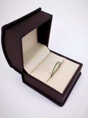 Micro Pavé Tsavorite Garnet Eternity Band-  18K White Gold