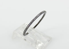 Micro Pave Diamond Eternity 18k Black Gold Band - 0.20cts T.W