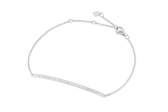 18K White Gold & Diamond Pavé Bar Bracelet