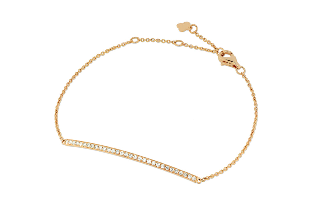 18K Rose Gold & Diamond Pavé Bar Bracelet