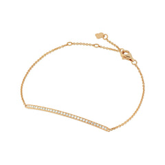 18K Rose Gold & Diamond Pavé Bar Bracelet