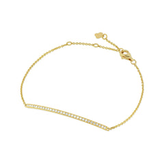 18K White Gold & Diamond Pavé Bar Bracelet