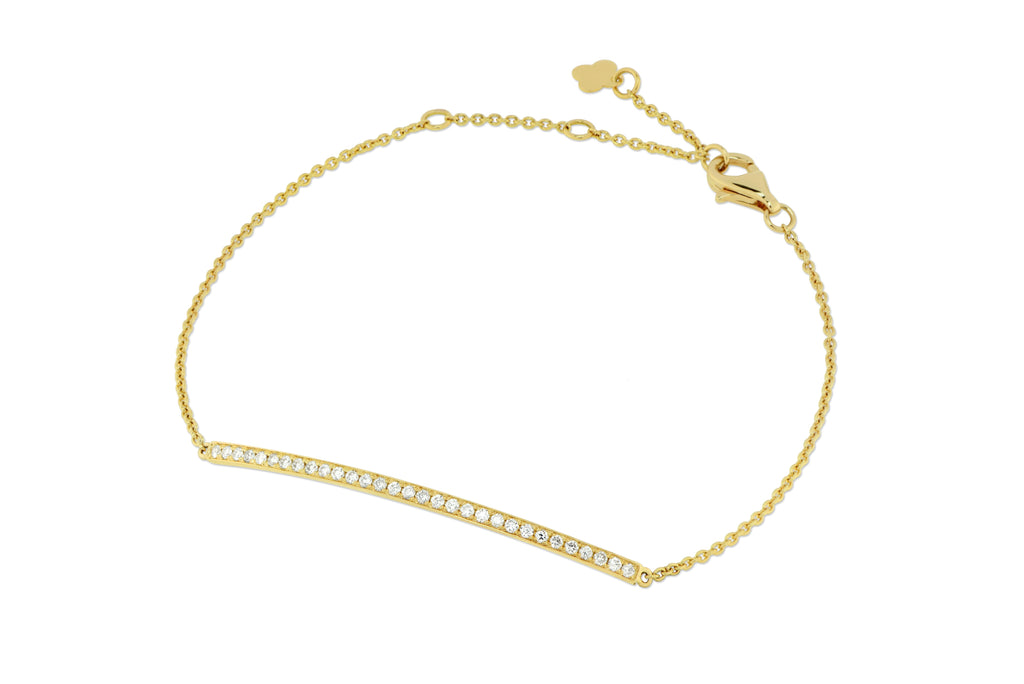 18K Yellow Gold & Diamond Pavé Bar Bracelet