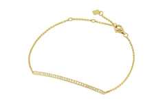 18K Yellow Gold & Diamond Pavé Bar Bracelet