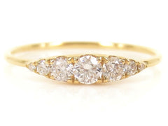 Seven Stones Graduated Round Diamond Ring - 18K White Gold