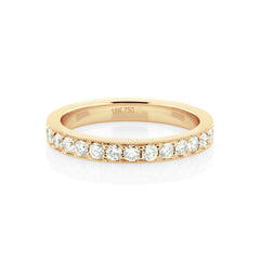 18K Rose Gold Natural Diamond Eternity Milgrain Edge Band
