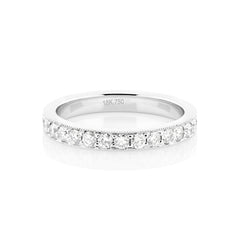 18K White Gold Natural Diamond Eternity Milgrain Edge Band