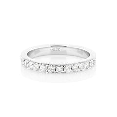 18K Rose Gold Natural Diamond Eternity Milgrain Edge Band