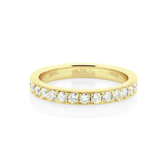 18K White Gold Natural Diamond Eternity Milgrain Edge Band