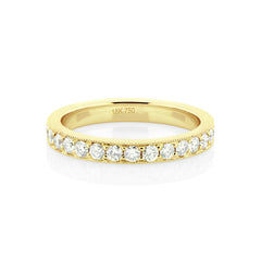 18K Rose Gold Natural Diamond Eternity Milgrain Edge Band