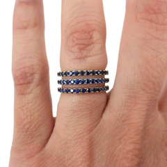 18K White Gold Blue Sapphires Eternity Band - 2.2mm