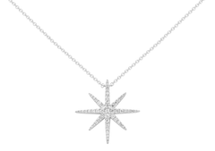 18K Gold Natural Diamond Starburst Necklace