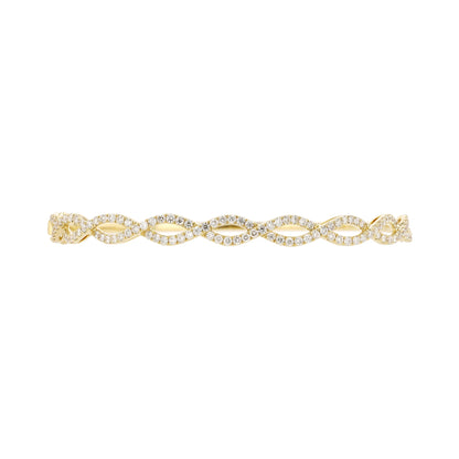 18K White Gold Interlocking Infinity Diamond Bangle Bracelet (Natural Diamonds)