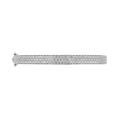 Three Rows Natura Diamond Hinged Gold Bangle Bracelet  - 18K Gold