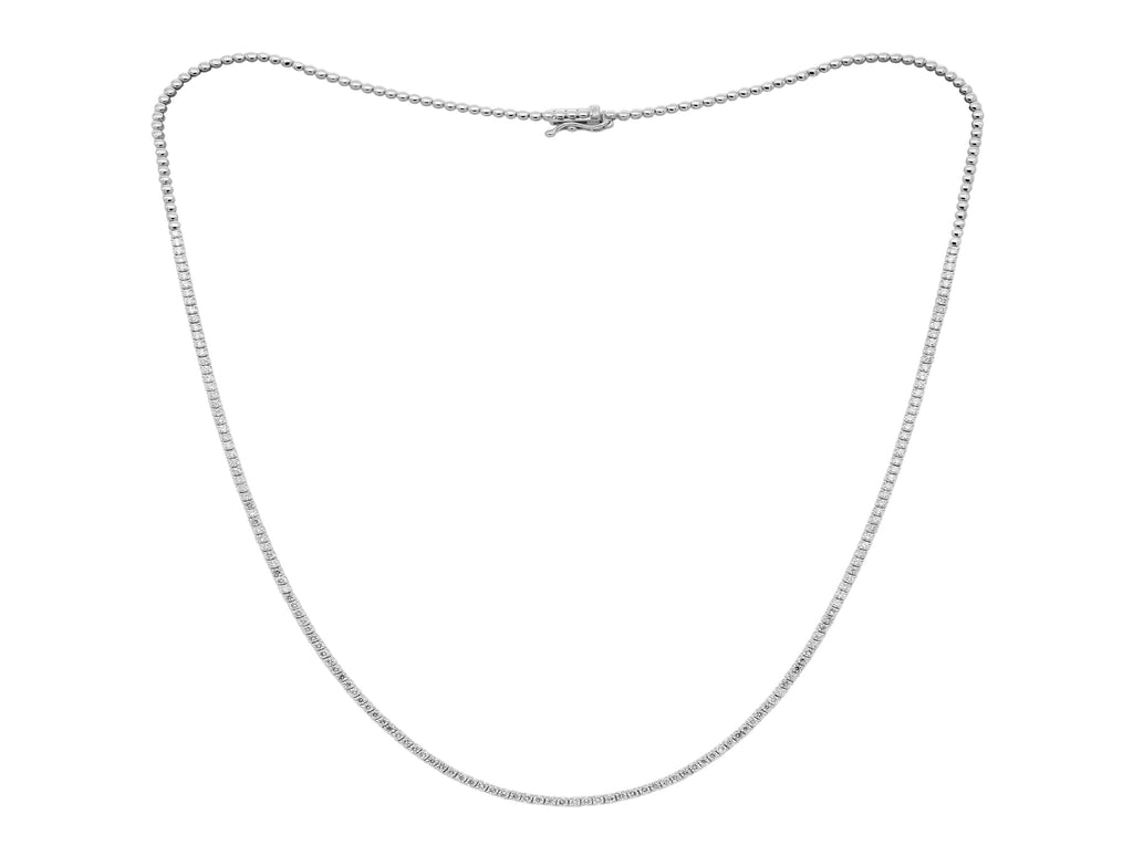 2.05cts Natural Diamonds Tennis Necklace -18K White Gold