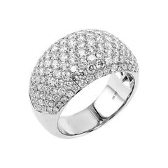 2.50cts Natural Pavé Dome Diamond Ring -18K Yellow Gold