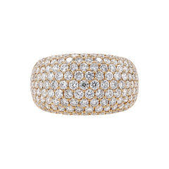 2.51cts Natural Pavé Dome Diamond Ring -18K Rose Gold