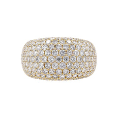 2.50cts Natural Pavé Dome Diamond Ring -18K White Gold