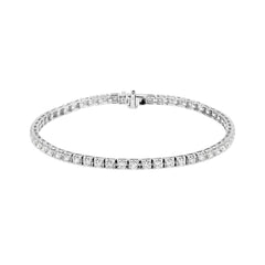 2.21cts Natural Diamond Tennis Bracelet - 18K White Gold