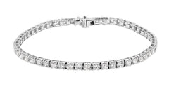 3.15cts Natural Diamond Tennis Bracelet - 18K White Gold