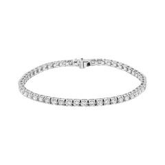 3.15cts Natural Diamond Tennis Bracelet - 18K White Gold