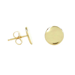 14K Yellow Gold Disc Stud Earrings