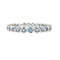 18K Rose Gold Sky Blue Topaz Bezel-set Eternity Band - 2.4mm