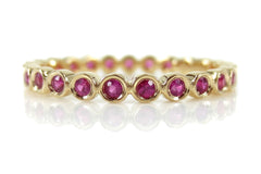 18K Yellow Gold Ruby Bezel-set Eternity Band - 2.2mm