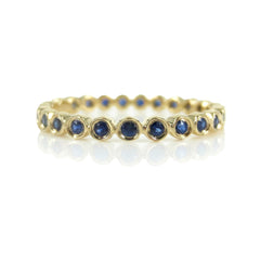 18K Yellow Gold Sapphire Bezel-set Eternity Band - 2.2mm