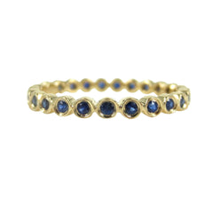 18K White Gold Sapphire Bezel-set Eternity Band - 2.2mm