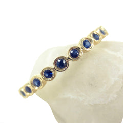 18K Yellow Gold Sapphire Bezel-set Eternity Band - 2.2mm