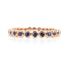 18K Rose Gold Sapphire Bezel-set Eternity Band - 2.2mm