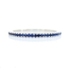 18K White Gold Dainty Blue Sapphire Eternity Band