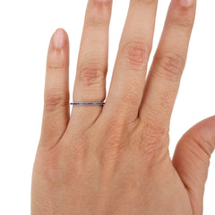 18K White Gold Dainty Blue Sapphire Eternity Band