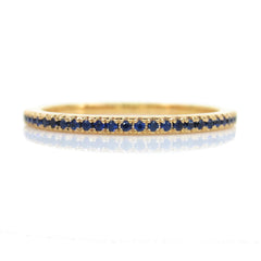18K White Gold Dainty Blue Sapphire Eternity Band