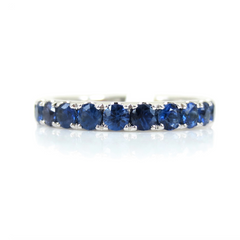 18K White Gold Blue Sapphire Eternity Band - 3mm