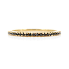 18K Rose Gold Micro Pavé Black Diamonds Eternity Band - 0.20 cts T.W