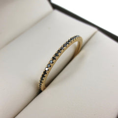 18K Yellow Gold Micro Pavé Black Diamonds Eternity Band - 0.20 cts T.W