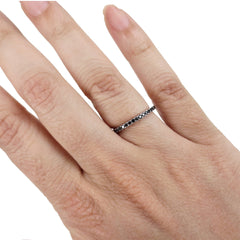 18K White Gold Black Diamond Eternity Band - 1.6mm