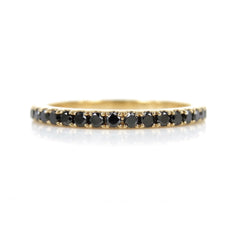 18K Yellow Gold Black Diamond Eternity Band - 1.6mm