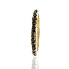 18K Yellow Gold Black Diamond Eternity Band - 1.6mm