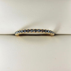 18K Yellow Gold Black Diamond Eternity Band - 1.6mm
